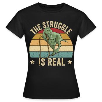 Lustiges Springseil Springseil springen Der Kampf - Frauen T-Shirt - Schwarz - Vorne - AI Model Female 172 dark (172cm)