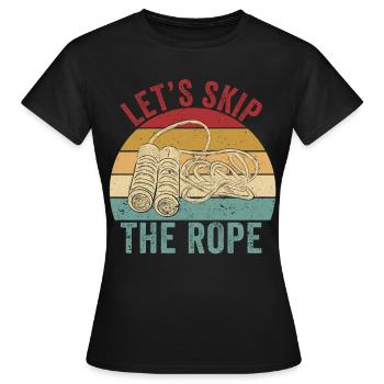 Drôle de corde à sauter Corde à sauter Sautons la corde - T-shirt Femme - noir - Devant - AI Model Female 172 dark (172cm)