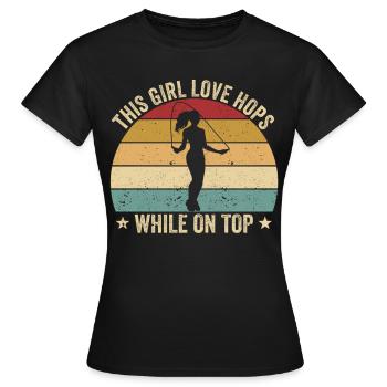 Drôle de corde à sauter cette fille sautillant - T-shirt Femme - noir - Devant - AI Model Female 172 dark (172cm)