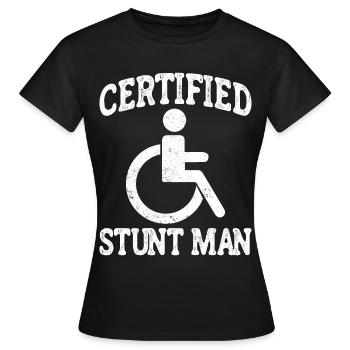 Querschnittsgelähmt Handicap Paraplegie Zertifizie - Frauen T-Shirt - Schwarz - Vorne - AI Model Female 172 dark (172cm)