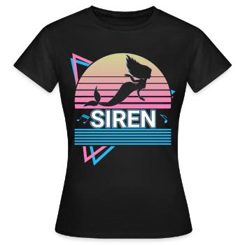 Sirene Retro - Frauen T-Shirt - Schwarz - Vorne - AI Model Female 172 dark (172cm)