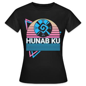 Hunab Ku Maya Aztec Rétro - T-shirt Femme - noir - Devant - AI Model Female 172 dark (172cm)