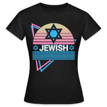 Jüdischer Davidstern Retro Jude Hebräisch - Frauen T-Shirt - Schwarz - Vorne - AI Model Female 172 dark (172cm)