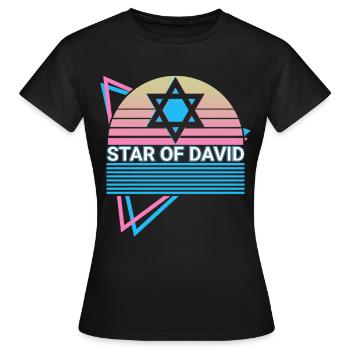 Star of David Jewish Retro - Women's T-Shirt - black - Front - AI Model Female 172 dark (172cm)