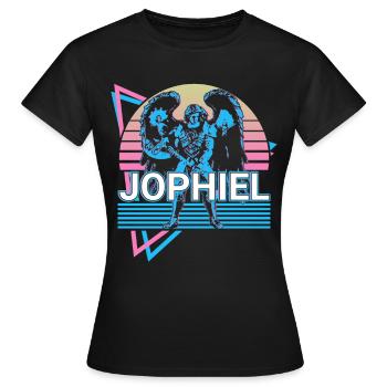 Jophiel Heiliger Jophiel Erzengel Retro - Frauen T-Shirt - Schwarz - Vorne - AI Model Female 172 dark (172cm)