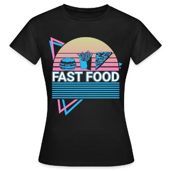 Restauration rapide rétro - T-shirt Femme - noir - Devant - AI Model Female 172 dark (172cm)