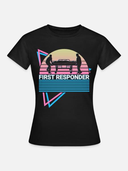 Ersthelfer Retro - Frauen T-Shirt - Schwarz