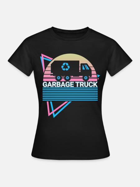 Müllwagen Retro - Frauen T-Shirt - Schwarz