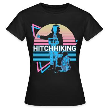 Auto-stop par auto-stop rétro auto-stop - T-shirt Femme - noir - Devant - AI Model Female 172 dark (172cm)