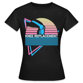 Remplacement du genou Retro Nouveau genou - T-shirt Femme - noir - Devant - AI Model Female 172 dark (172cm)