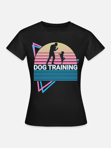 Hundetraining Retro Trainer - Frauen T-Shirt - Schwarz