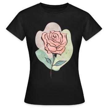 Bohemian Aesthetic Red Rose Retro Pastel - Women's T-Shirt - black - Front - AI Model Female 172 dark (172cm)