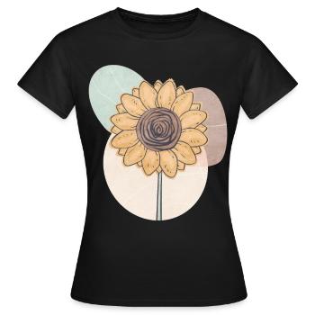 Bohemian Aesthetic Sunflower Retro Pastel - Women's T-Shirt - black - Front - AI Model Female 172 dark (172cm)