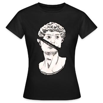 Art Academia Aesthetic David Statue Greek Statue - Frauen T-Shirt - Schwarz - Vorne - AI Model Female 172 dark (172cm)