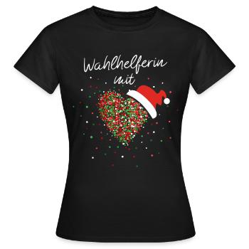 Wahlhelferin mit Herz Wahlvorstand Nikolaus - Frauen T-Shirt - Schwarz - Vorne - AI Model Female 172 dark (172cm)
