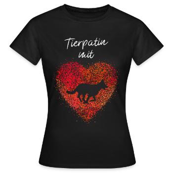 Tierpatin mit Herz Tierheim Pflegestelle Hunde - Frauen T-Shirt - Schwarz - Vorne - AI Model Female 172 dark (172cm)