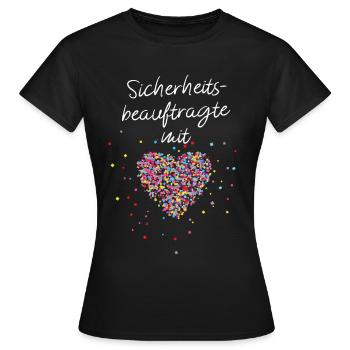 Sicherheitsbeauftragte mit Herz Arbeitssicherheit - Frauen T-Shirt - Schwarz - Vorne - AI Model Female 172 dark (172cm)