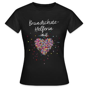 Brandschutzhelferin mit Herz Brandschutz Arbeit - Frauen T-Shirt - Schwarz - Vorne - AI Model Female 172 dark (172cm)