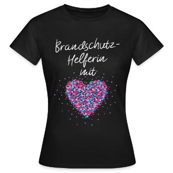 Brandschutzhelferin mit Herz Brandschutz Arbeit - Frauen T-Shirt - Schwarz - Vorne - AI Model Female 172 dark (172cm)
