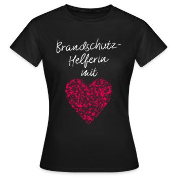 Brandschutzhelferin mit Herz Sicherheitsbeauftragt - Frauen T-Shirt - Schwarz - Vorne - AI Model Female 172 dark (172cm)