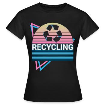Recyclage rétro du recyclage - T-shirt Femme - noir - Devant - AI Model Female 172 dark (172cm)