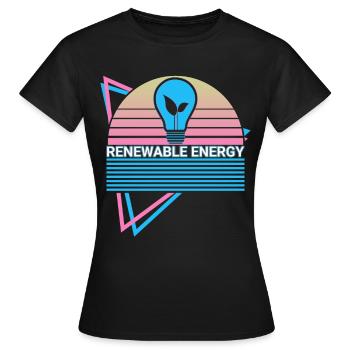 Renewable Energy Clean Energy Retro - Women's T-Shirt - black - Front - AI Model Female 172 dark (172cm)