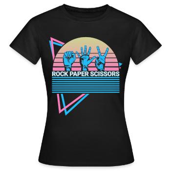 Rock Paper Scissors Retro - Women's T-Shirt - black - Front - AI Model Female 172 dark (172cm)