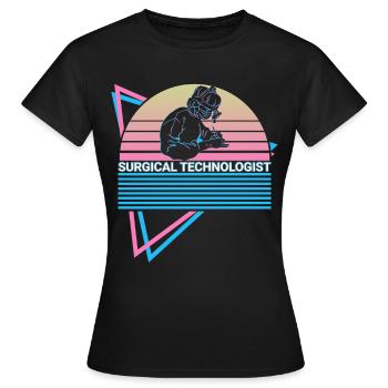 Technologue en chirurgie Rétro - T-shirt Femme - noir - Devant - AI Model Female 172 dark (172cm)