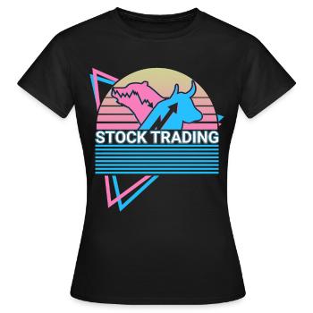 Stock Trading Stock Traders Retro - Women's T-Shirt - black - Front - AI Model Female 172 dark (172cm)
