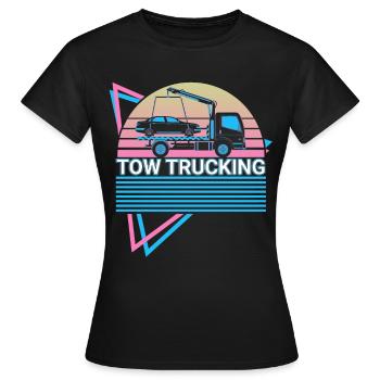 Abschleppdienst Abschleppwagen Retro - Frauen T-Shirt - Schwarz - Vorne - AI Model Female 172 dark (172cm)