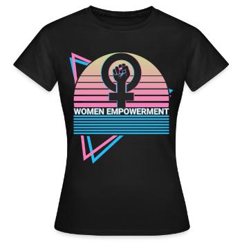 Rétro de l’autonomisation des femmes - T-shirt Femme - noir - Devant - AI Model Female 172 dark (172cm)