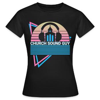 Sound Guy Retro Church - T-shirt Femme - noir - Devant - AI Model Female 172 dark (172cm)