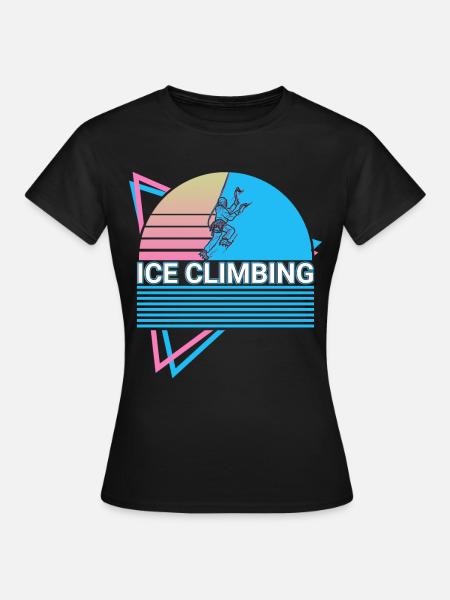 Eisklettern Eiskletterer Retro - Frauen T-Shirt - Schwarz