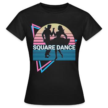 Square Dance Square Dancing Retro - Women's T-Shirt - black - Front - AI Model Female 172 dark (172cm)
