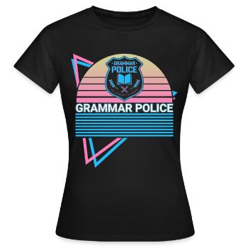 Grammaire Police Rétro - T-shirt Femme - noir - Devant - AI Model Female 172 dark (172cm)