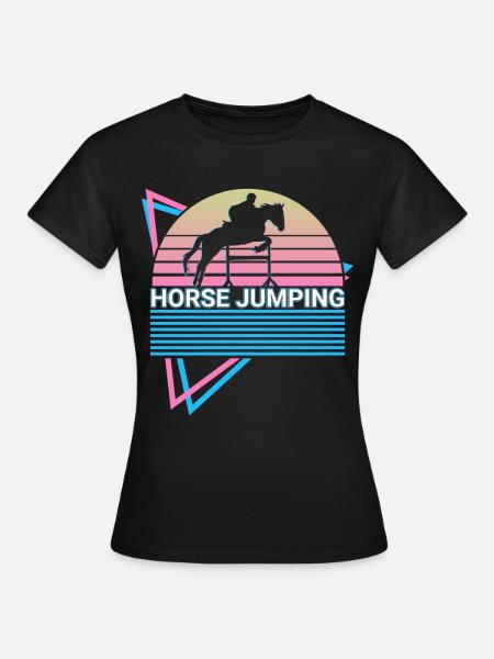 Pferdespringen Retro - Frauen T-Shirt - Schwarz