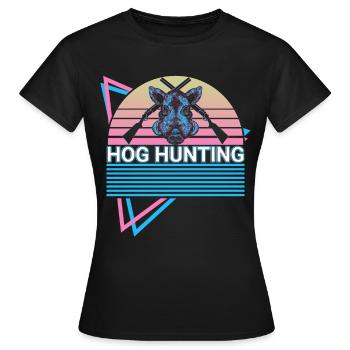 Pig Hunt Hog Hunter Retro - Women's T-Shirt - black - Front - AI Model Female 172 dark (172cm)
