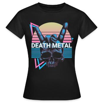 Death Metal Rétro - T-shirt Femme - noir - Devant - AI Model Female 172 dark (172cm)