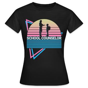 Conseiller scolaire Conseil d’école Rétro - T-shirt Femme - noir - Devant - AI Model Female 172 dark (172cm)
