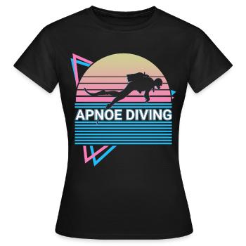 Apnée Plongée Apnée Plongeur Rétro - T-shirt Femme - noir - Devant - AI Model Female 172 dark (172cm)