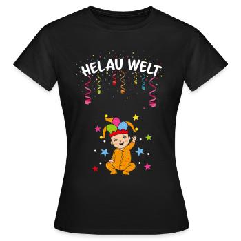 Karneval Fasnacht Konfetti Helau Schwangerschaft - Frauen T-Shirt - Schwarz - Vorne - AI Model Female 172 dark (172cm)