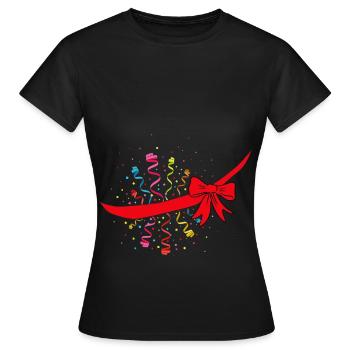 Carnival Confetti Fasnacht Costume Set Pregnant Women - Women's T-Shirt - black - Front - AI Model Female 172 dark (172cm)