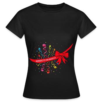 Carnival confetti in the baby bump Babyshower mother - Women's T-Shirt - black - Front - AI Model Female 172 dark (172cm)