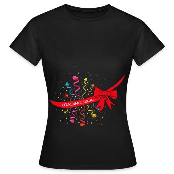 Grossesse Baby Belly Carnaval Confetti Jeck - T-shirt Femme - noir - Devant - AI Model Female 172 dark (172cm)