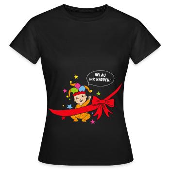 Carnival Carnival Helau Pregnant Mother Expectant - Women's T-Shirt - black - Front - AI Model Female 172 dark (172cm)