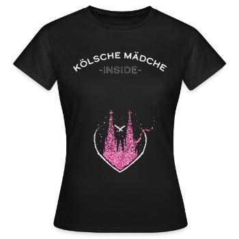 Kölsche Mädche Konfetti annonce la grossesse - T-shirt Femme - noir - Devant - AI Model Female 172 dark (172cm)