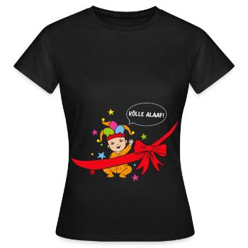 Carnival Kölle Alaaf Pregnancy Expectant Mama - Women's T-Shirt - black - Front - AI Model Female 172 dark (172cm)