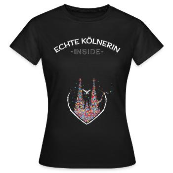 Grossesse de confettis de carnaval annonce Cologne - T-shirt Femme - noir - Devant - AI Model Female 172 dark (172cm)
