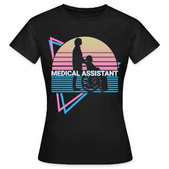 Assistant médical rétro - T-shirt Femme - noir - Devant - AI Model Female 172 dark (172cm)