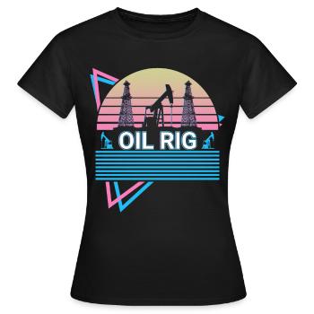 Oil platform Retro - Women's T-Shirt - black - Front - AI Model Female 172 dark (172cm)